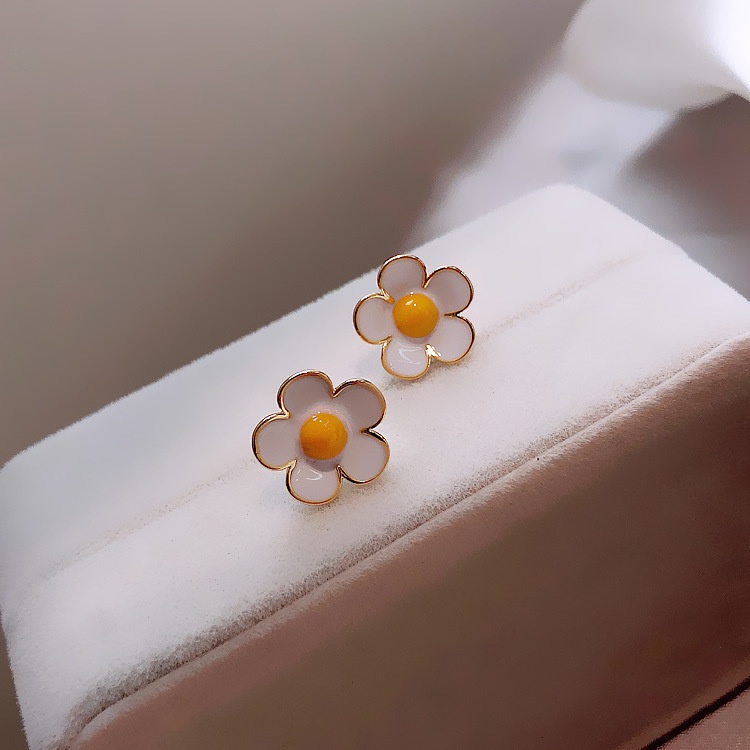 Kecil Korea bunga stud earrings Internet terkenal elegan anting-anting wanita all-match temperamen p