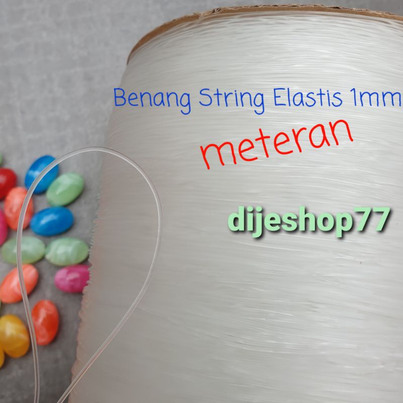 Benang elastis 1mm / tali senar karet / benang string elastis 1 mm / tali elastis kuat high quality/