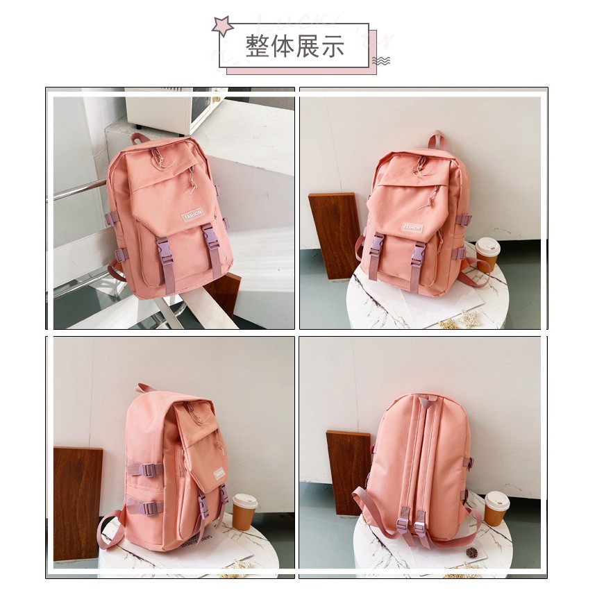 TAS RANSEL WANITA IMPORT KOREA MURAH PINK SEKOLAH KULIAH KERJA BACKPACK MALLAN TA265P3 FASHION ABG