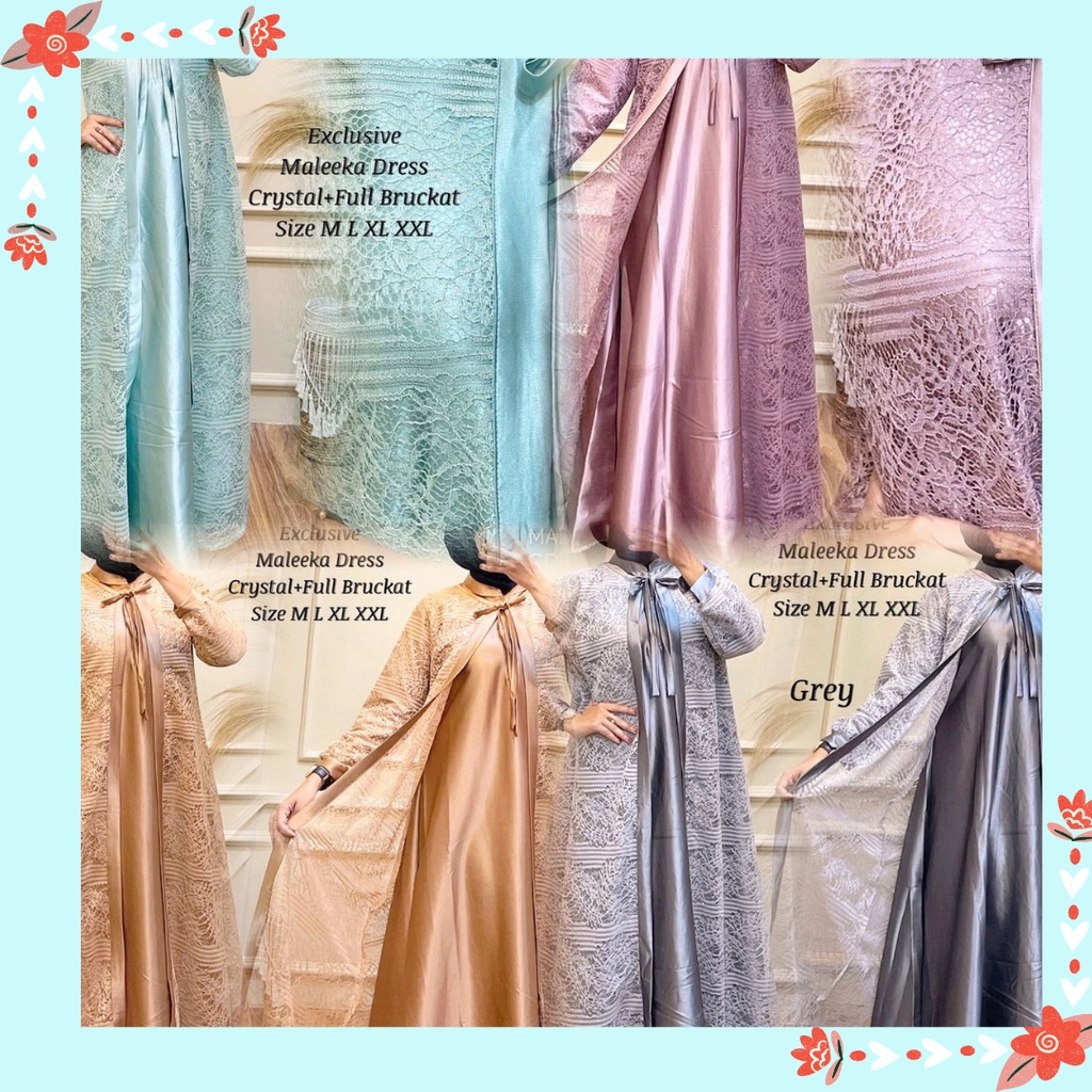 Gamis Wanita Model Brukat Inner Dan Outer Jadi Satu