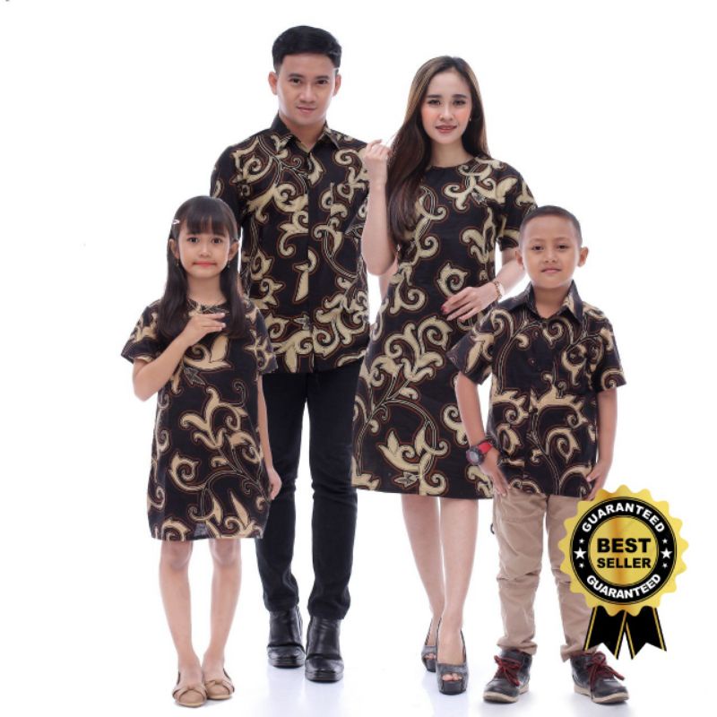 [ COD ] COUPLE TERBARU BATIK KELUARGA HITAM DRESS MURAH KELUARGA