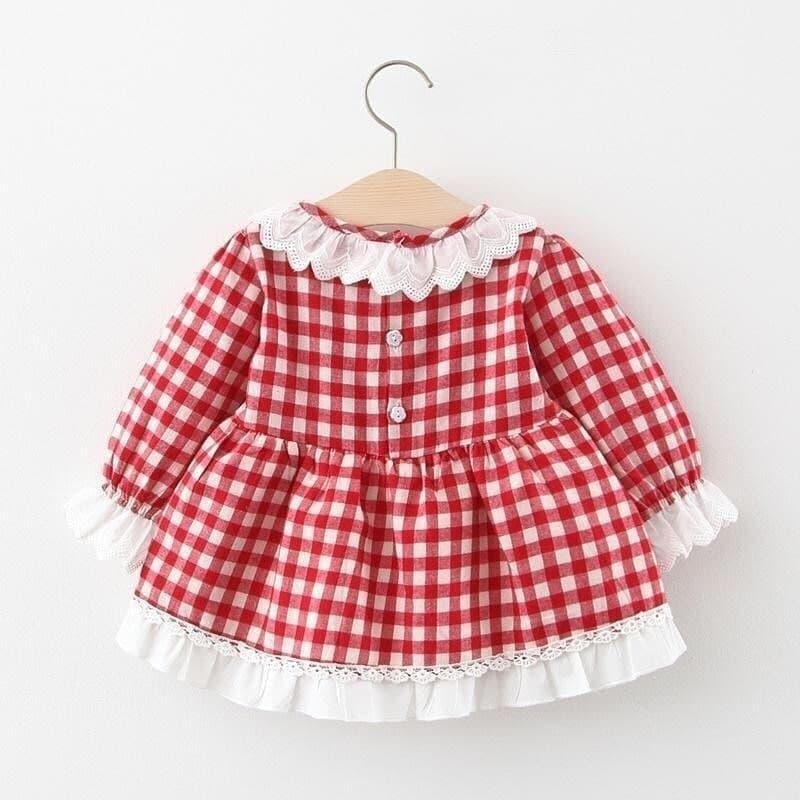 Promo !! Dress anak perempuan import / Dress briana tartan cutie mote ukuran 5 bulan - 1 tahun