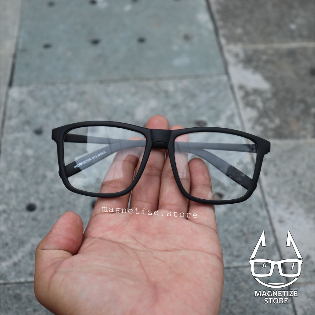 [[COD]] Kacamata hitam pria wanita Kacamata murah Kacamata korea Kacamata Sunglass Kacamata coklat-Hitam Bening