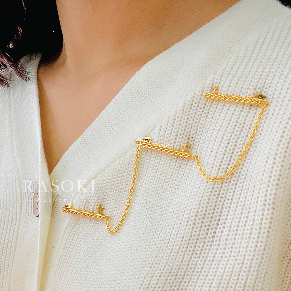 BROS KANCING EMAS ASLI 24 KARAT 15gr LILIT 3 SUSUN | TOKO MAS RASOKI