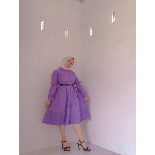 dress midi import tunik poplin oversize