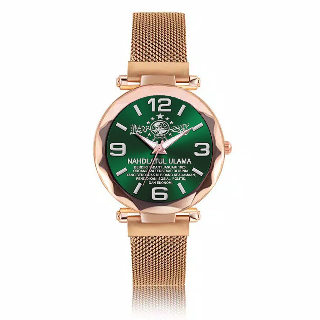 Jam Tangan Wanita Custom - NAHDLATUL ULAMA MOTIF 8 Free Box &amp; Batre Cadangan