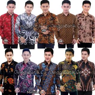  Baju  Batik Pria  Lengan Panjang Pria  Original  Batik Sogan 