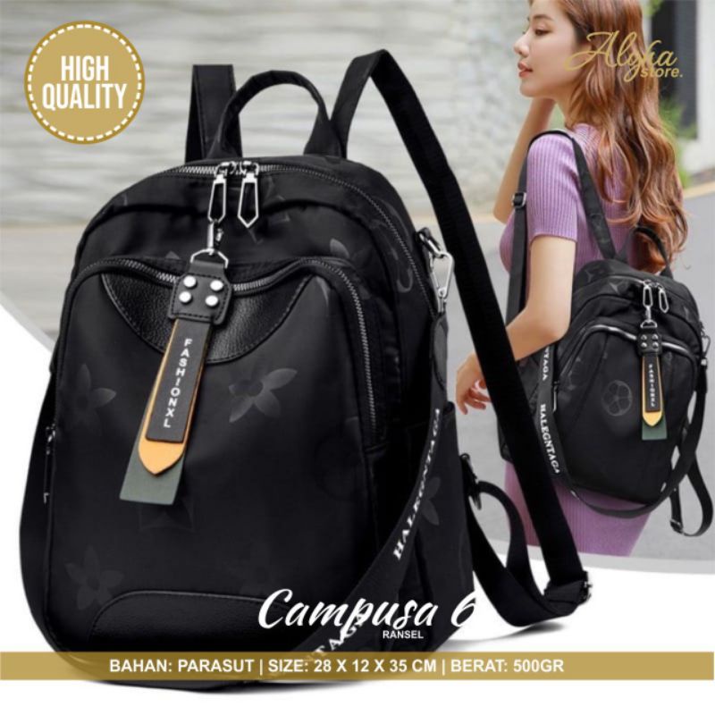 Tas Ransel Wanita Import Korea Campusa Parasut