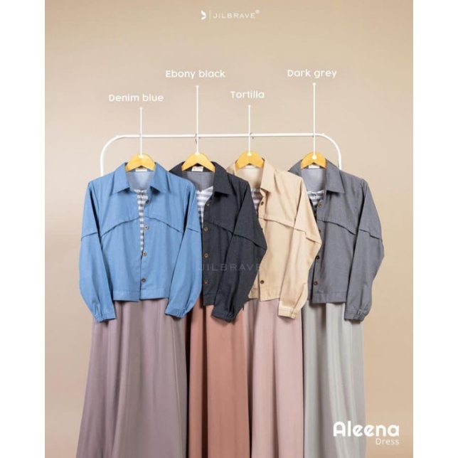 jilbrave Aleena Dress warna dark grey ready stock size L