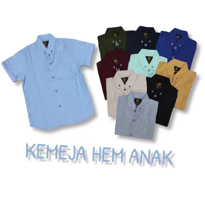 KEMEJA HEM ANAK-ANAK | BAJU DISTRO FORMAL KEMEJA LENGAN PENDEK