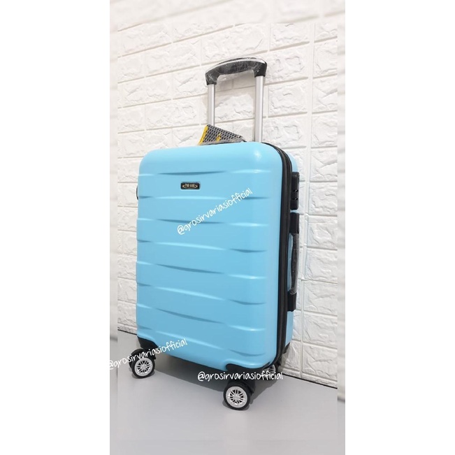 BISA BAYAR DITEMPAT KOPER ABS FIBER POLO 20 INCH BISA PENGIRIMAN LUAR SEMARANG ZL005 - Biru Muda