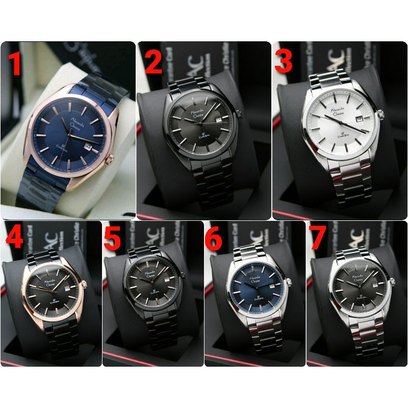 ORIGINAL GARANSI RESMI 1 TAHUN JAM TANGAN PRIA ALEXANDRE CHRISTIE RANTAI STAINLESS STEEL COWOK ARLOJ