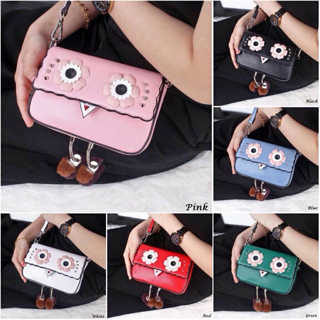 Fendi baguette bags with fluffy feet