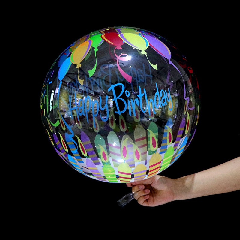 Balon Helium Transparan Motif Print Daun Bunga Gaya Hawaii Ukuran 20 Inci Untuk Dekorasi Pesta