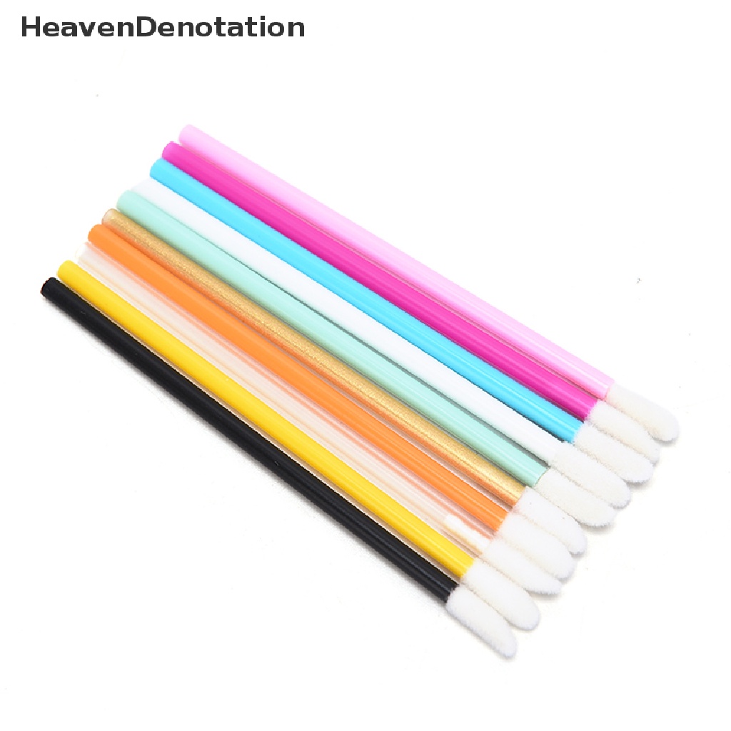 [HeavenDenotation] 50pcs Disposable Lip Brush Cosmetic Lipstick Gloss Wands Applicator Make Up Tool