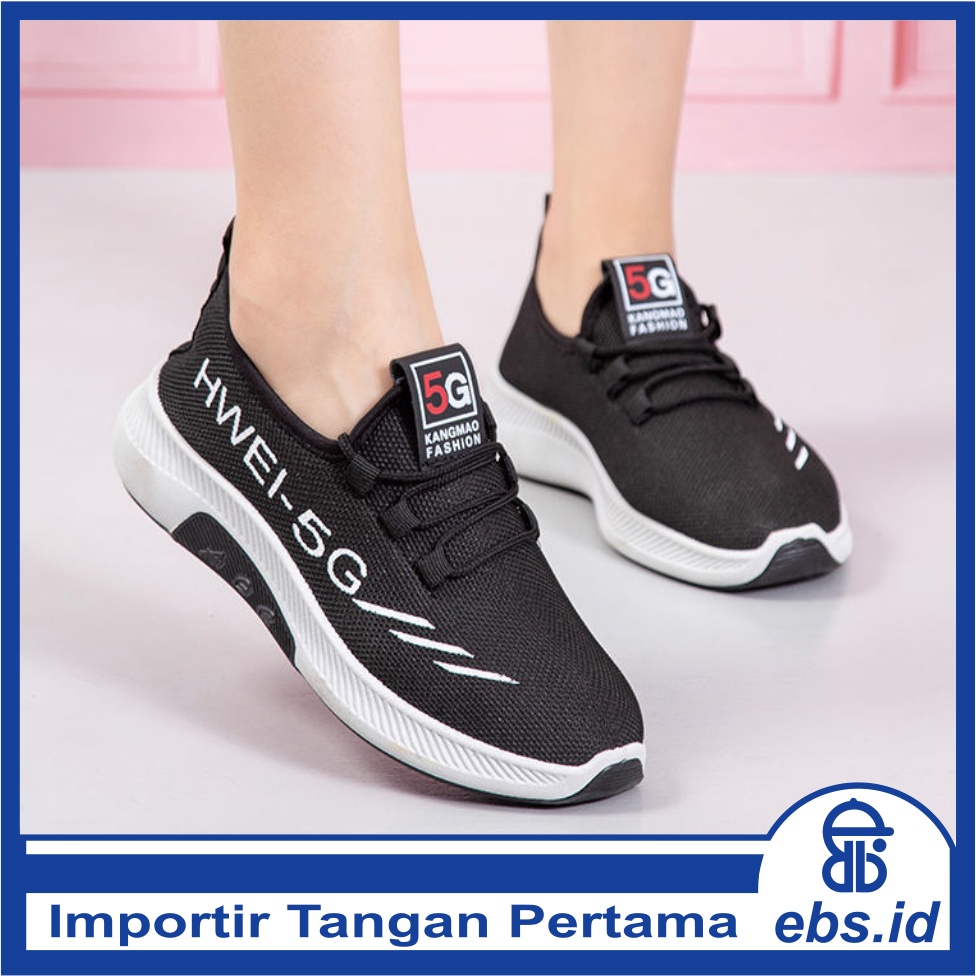 𝐄𝐁𝐒 ✅ SEP010 (Tanpa Kotak) COD Sepatu Sneakers Wanita Motif Hwei Sporty Model Korea Fashion Casual S