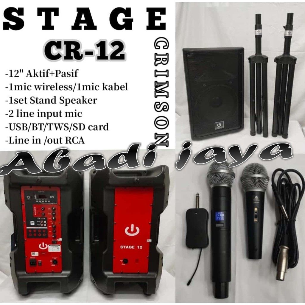 SPEAKER AKTIF PASIF CRIMSON STAGE 12 STAGE12 STAGE CR12 ORIGINAL