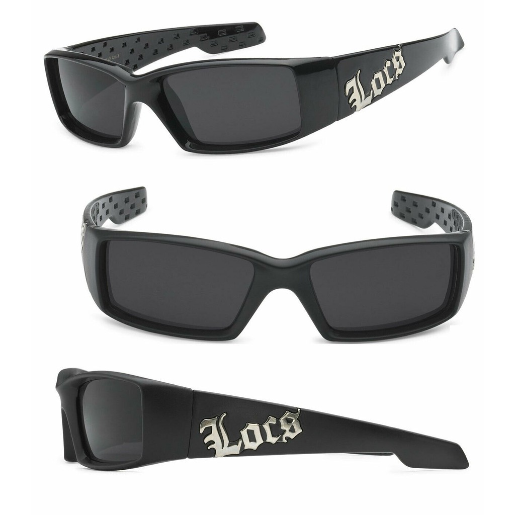 Jual Locs Classic 90s Cholo Gangster Narrow Rectangular All Black Warp