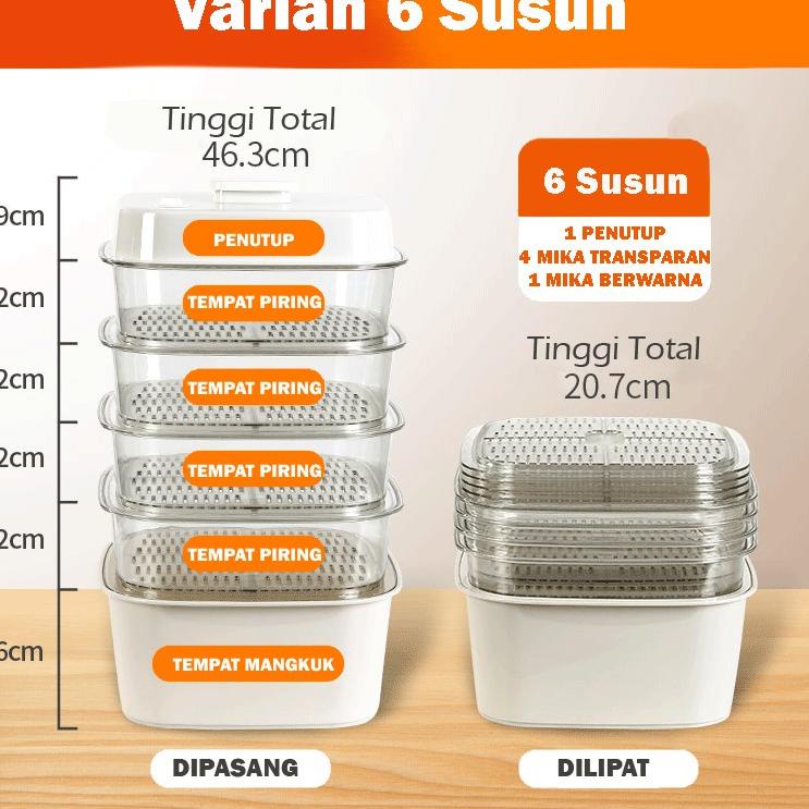 Tren Kekinian.. ES Tudung Saji Susun Penyimpanan Makanan Meal Cover Dapat Dilipat Makanan Tetap Hang