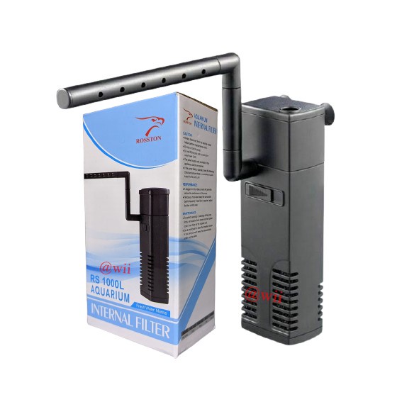 Rosston Internal Filter RS 1000L Mini Filter Aquarium Aquascape Pompa Mini Filter Gantung