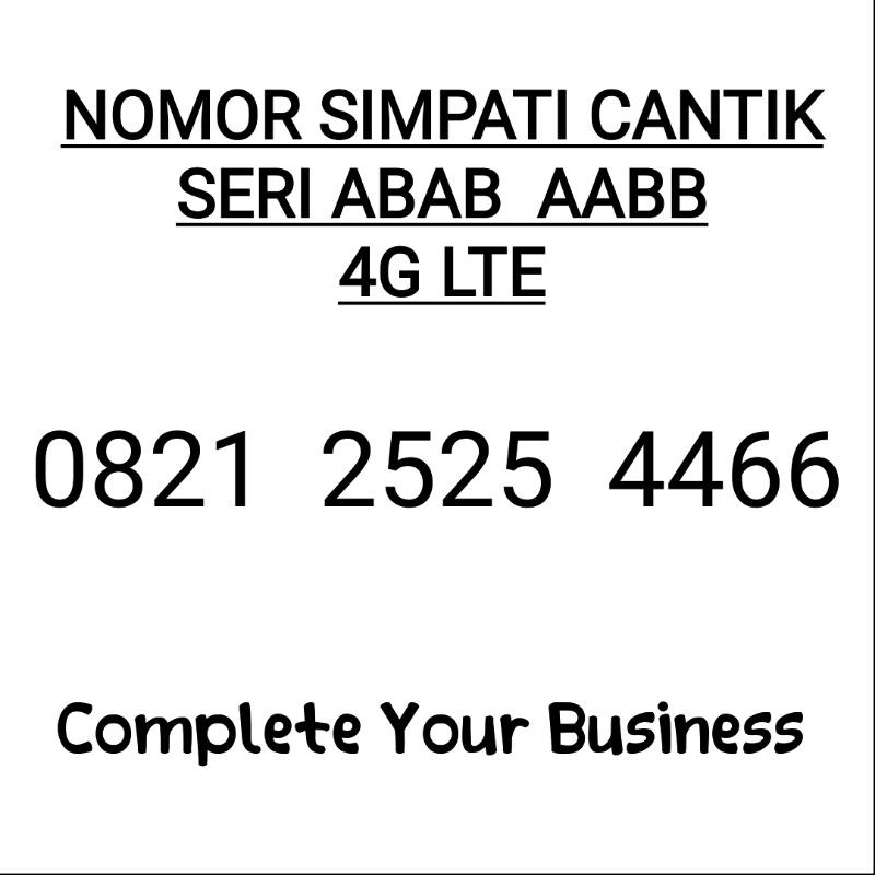 Nocan simpati cantik nomor cantik simpati 12 digit 4G LTE ekor rapi