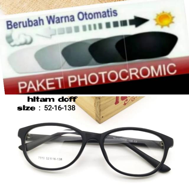 PAKET HEMAT : Frame Terbaru + Lensa Photocromic Anti UV Kacamata Minus Anti Radiasi dan Plus