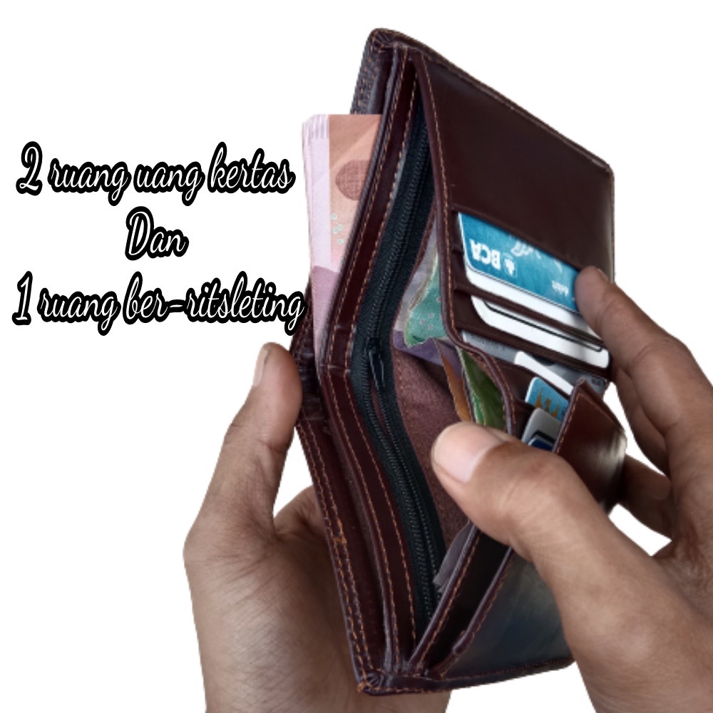Dompet Pria Berdiri Kulit Asli / Dompet Pria Kulit Asli Model Berdiri / Dompet Pria Berdiri