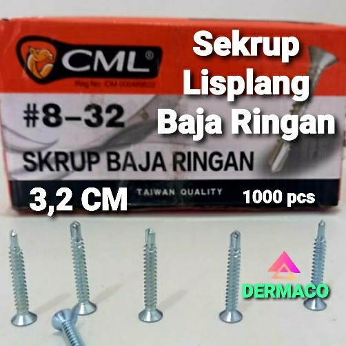 SKRUP LISPLANG 3,2 CM / SKRUP BAJA RINGAN 1000 pcs