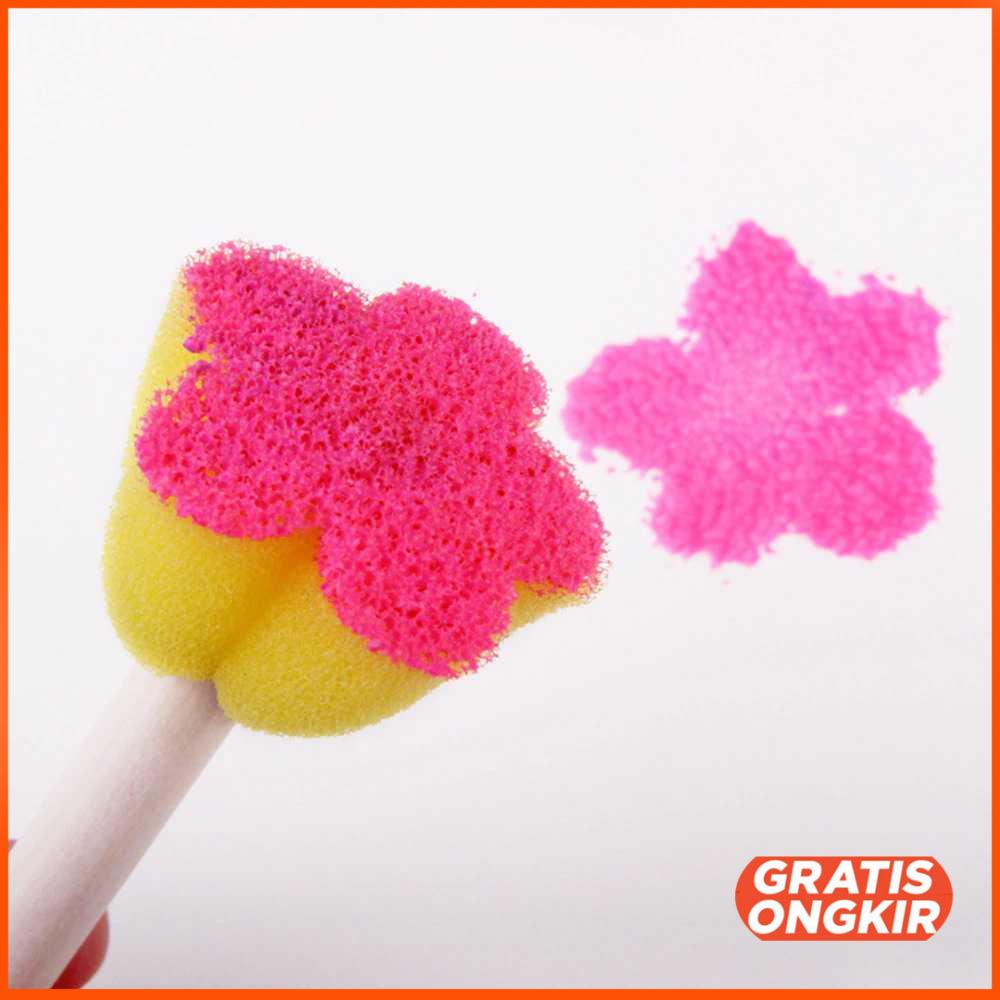 Mainan Anak Sponge Stamp Flower Brush 5 PCS F697