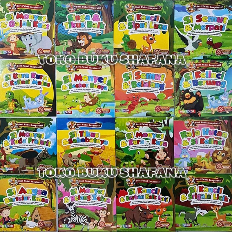 FULL COLOR BUKU CERITA ANAK BERGAMBAR - SERI FABEL INSPIRATIF - BILINGUAL INDONESIA INGGRIS