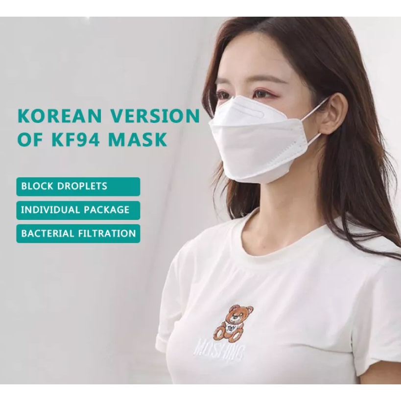 MASKER KF94 WARNA HITAM 1 PCS - MASKER IMPOR KOREA GOOD QUALITY