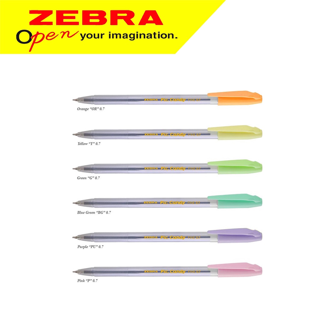 Jual Ballpen Semi Gel 0.7mm Zebra Pic Candy Fine Black Ballpoint Pen ...