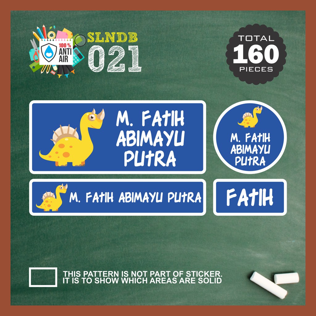 SLNDB 021 Stiker Nama Anak Anti Air Waterproof Label Sticker