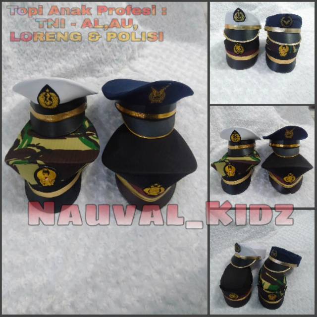 Topi All Profesi : TNI - AD, TNI - AL, TNI - AU, & POLISI U/ ANAK LAKI & WANITA