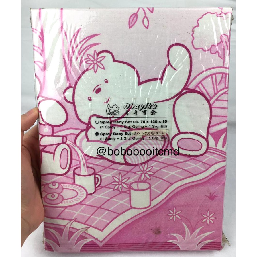 Sprei Bayi / Baby Bedding Set / Sprei Set Bayi / Sprei Sarung Bantal Guling Obayito Obayiku Ukuran 9