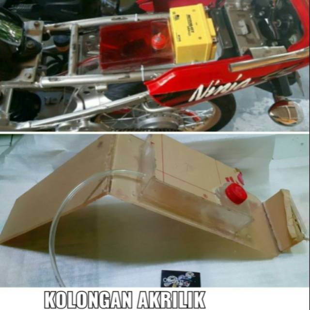 Kolongan akrilik plus wadah olsam tatakan aki ninja r fariasi otomotif 5ml