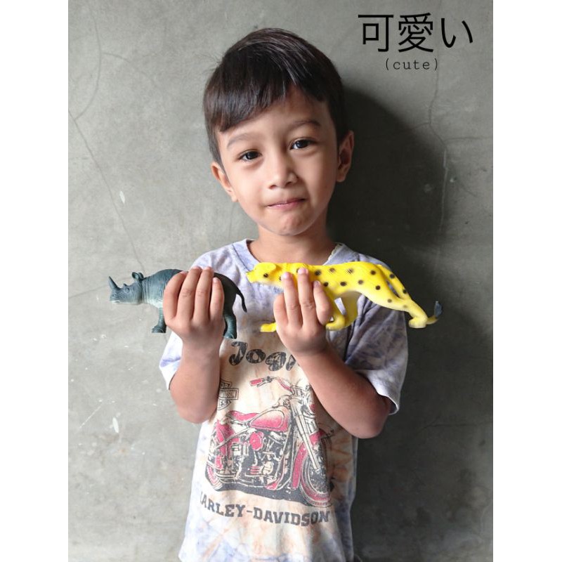 Mainan Anak Miniatur Hewan Karet/ Binatang Liar Karet/ Zoo Animal Karet Isi 6 Pcs