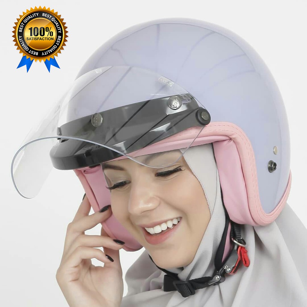 Sada Rosa Helmet Helm  Muslimah Helm  Retro Wanita  Nyaman 