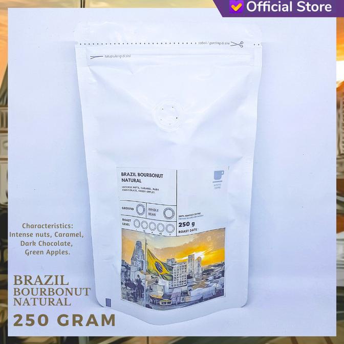 

[ COD ] KOPI ARABIKA BRAZIL BOURBONUT NATURAL 250 GRAM | SUTOYO COFFEE OBRAL Kode 572