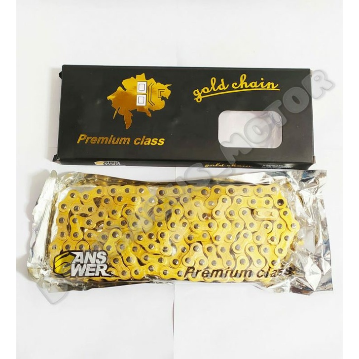 RANTAI SEPEDA MOTOR ANSWER 428H-128L GOLD/RANTAI SEPEDA MOTOR VARIASI/RANTAI RODA GOLD