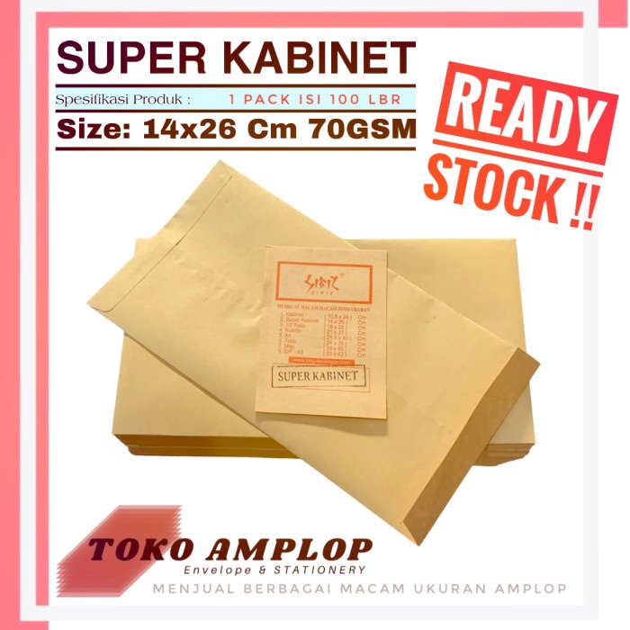

MENYURAT-SURAT- AMPLOP COKLAT SUPER KABINET ISI 100 LBR 70GSM -SURAT-MENYURAT.