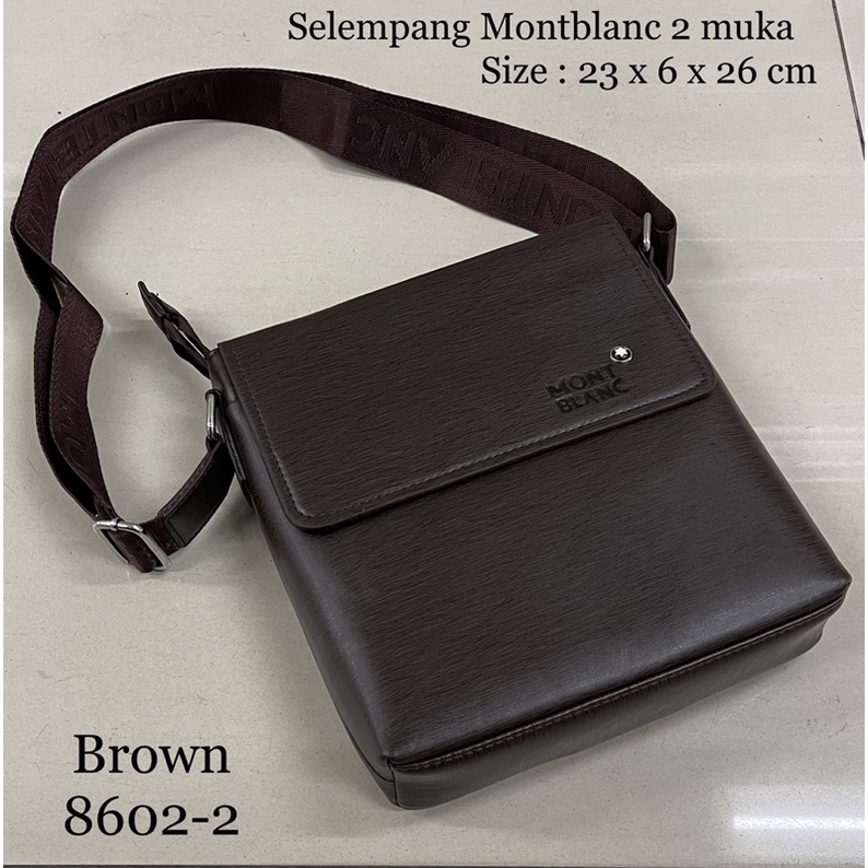 Tas selempang pria/wanita (dua muka)bulak-balik branded MONT BLANC