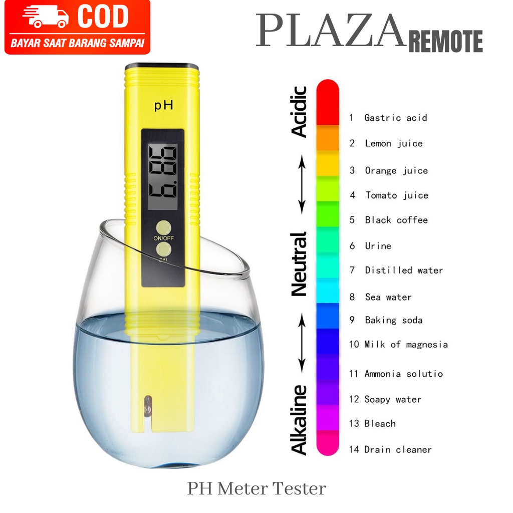 DIGITAL PH METER TESTER KUALITAS AIR MINUM AQUARIUM KOLAM PENGUKUR KEASAMAN