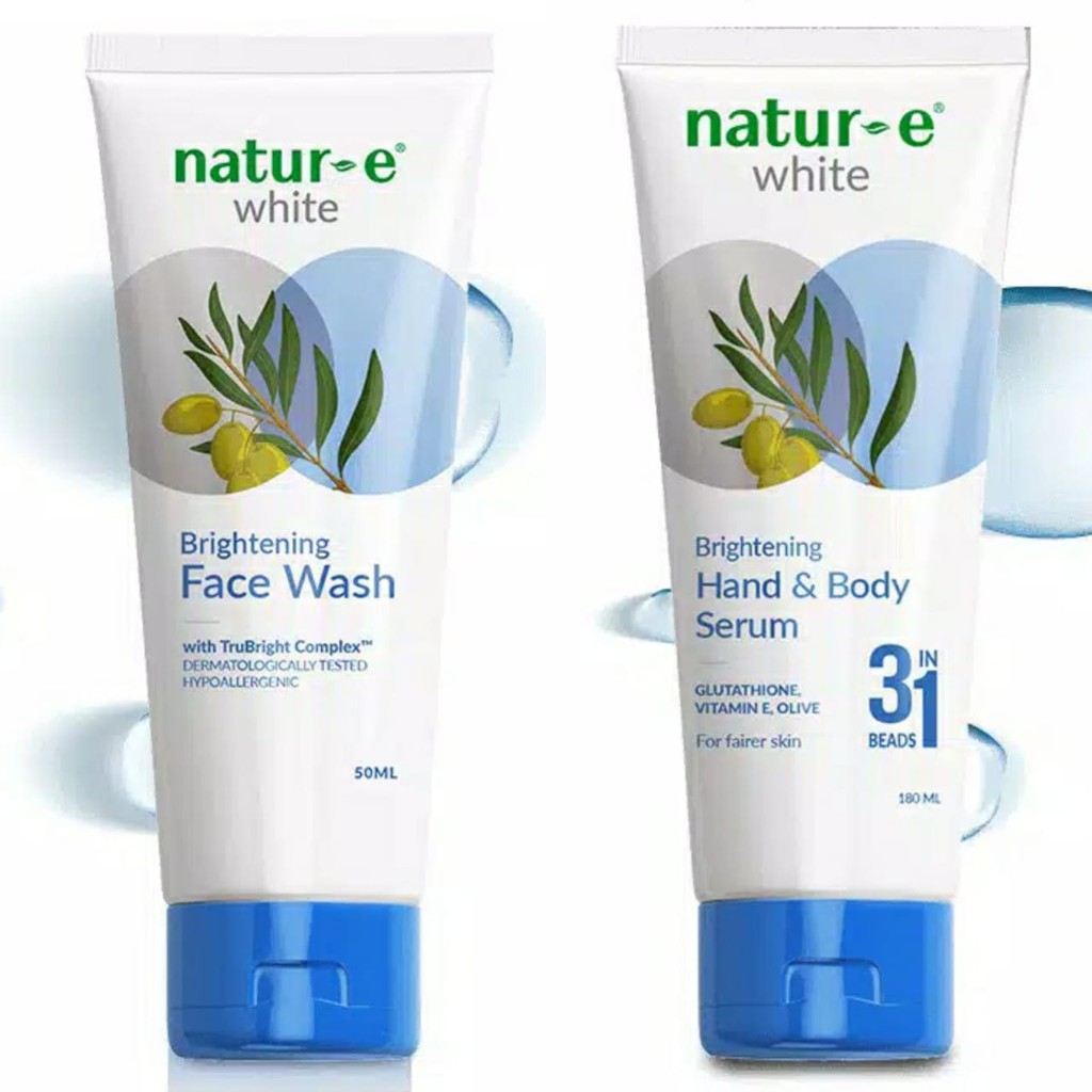 Natur-E White Face Wash 50ml | Hand &amp; Body Serum 180ml