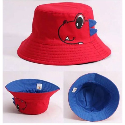 HARGA PROMO TOPI BUCKET ANAK KARAKTER DINO - TOPI ANAK DINOSAURUS MODEL BUKET ANAK TERBARU