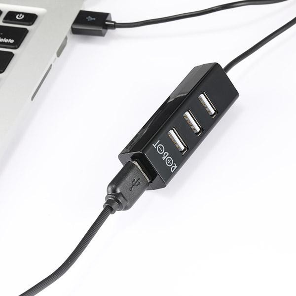 Kabel USB HUB ROBOT 4 PORT PORTS 2.0 H140-80 80CM BLACK Fast Trasnfer File