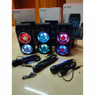 Speaker bluetooth+mic karaoke sq-2008 wireless bluetooth bass full mic