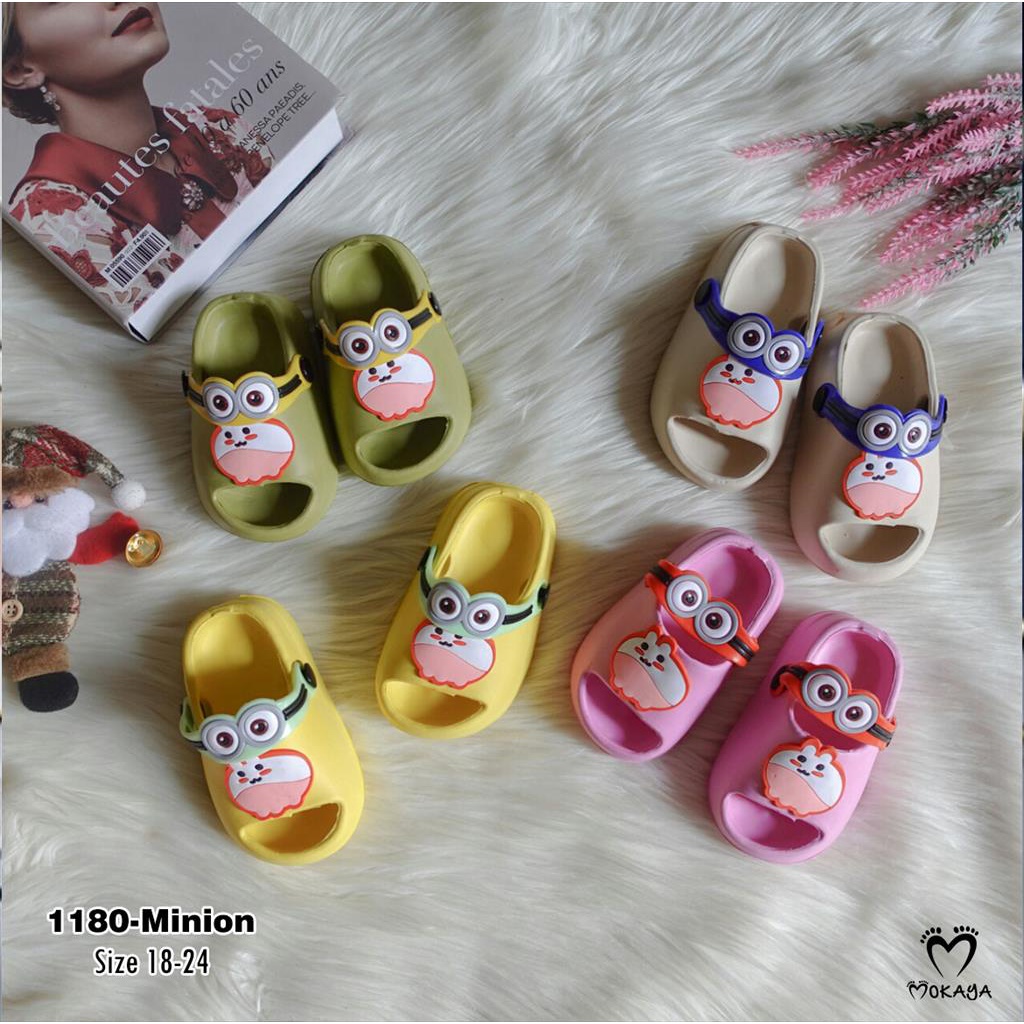 Sandal Slop Let Anak Cewek Cowok Eva Motif  Minion Super Cute Lucu Keren Import Mokaya / Size 18-24 (1180-M)