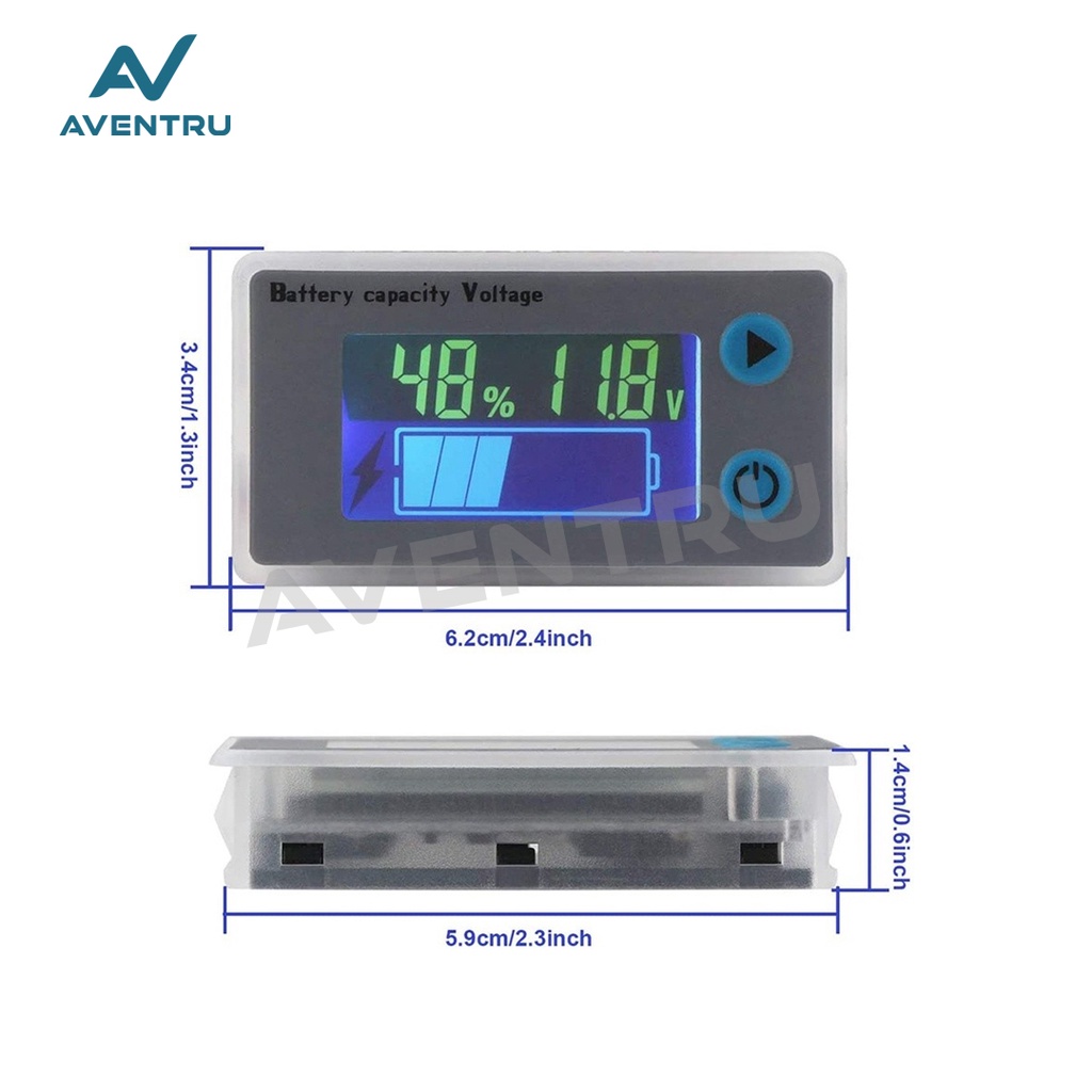 Battery Capacity Voltage Tester Kapasitas Baterai Voltmeter ACCU Aki 12V 24V 36V