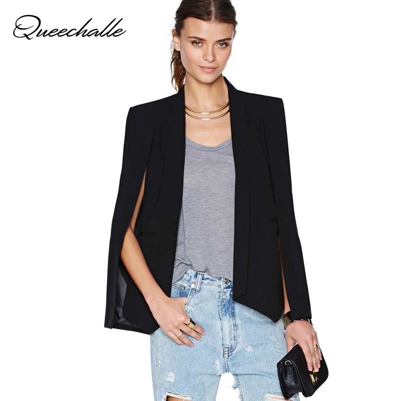 INDORETAIL | Pakaian Wanita | Outerwear XS-XXL 6 Size Fashion Cloak Cape Blazer Women Coat White